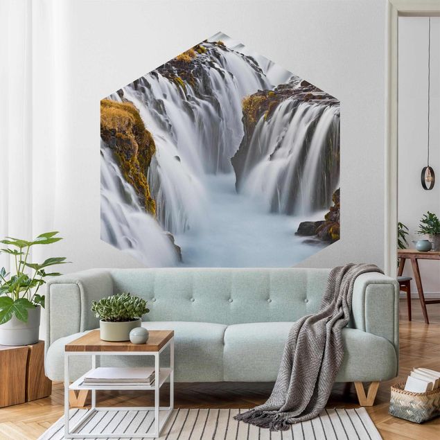 papel de parede moderno Brúarfoss Waterfall In Iceland