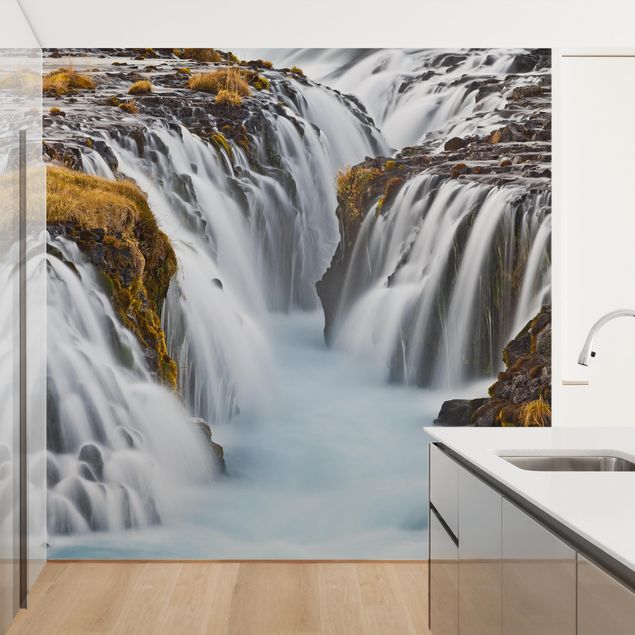 papel de parede moderno Brúarfoss Waterfall In Iceland