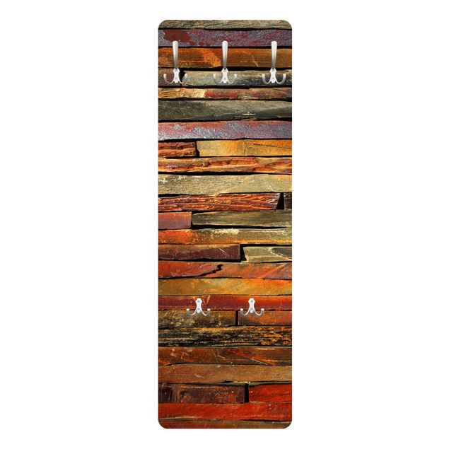 Cabides de parede imitação madeira Stack of Planks