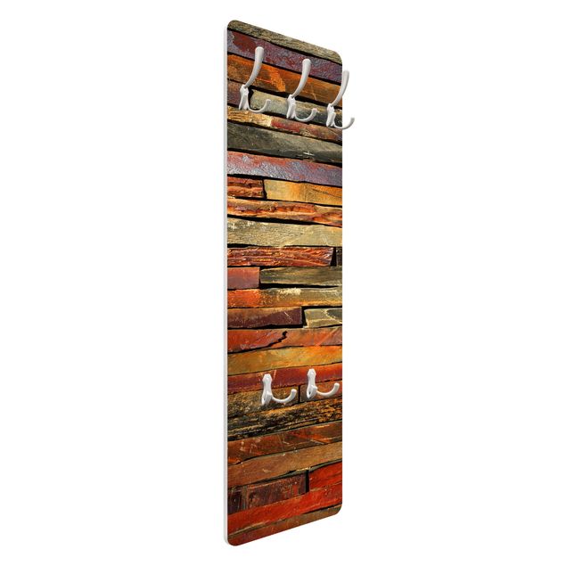 Cabides de parede em marrom Stack of Planks