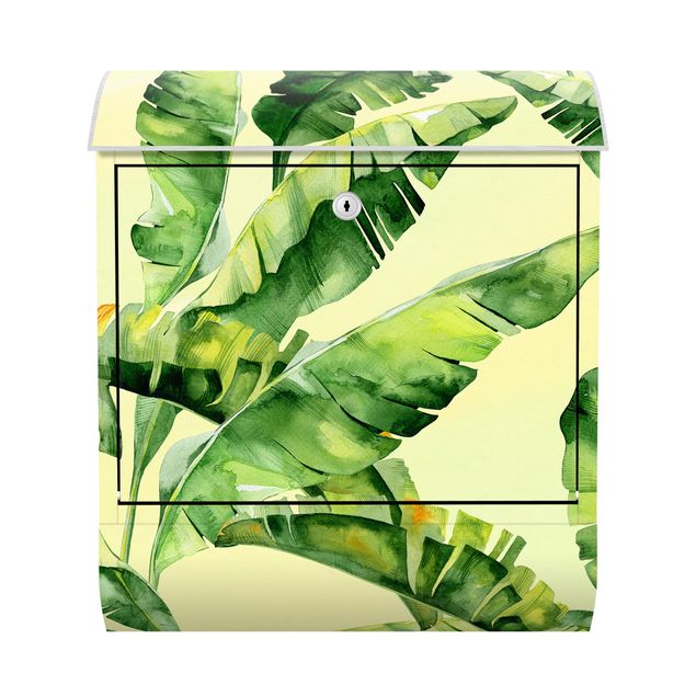 caixa correio verde Banana Leaves Watercolour