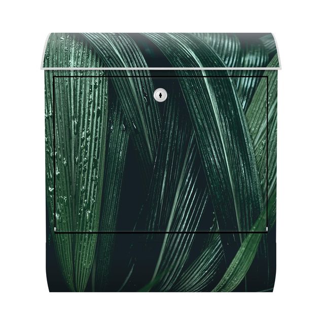 Caixa correio verde Green Palm Leaves