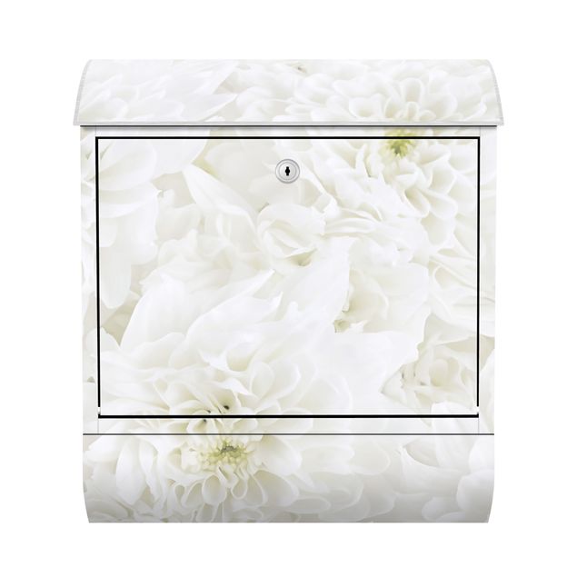 caixa de correio para muro Dahlias Sea Of Flowers White