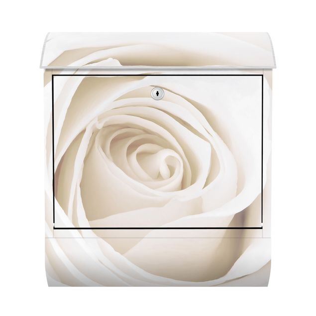caixa de correio para muro Pretty White Rose