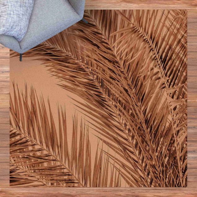 Tapetes modernos Bronze Coloured Palm Fronds