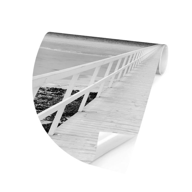papel de parede moderno Bridge In Sweden Black And White