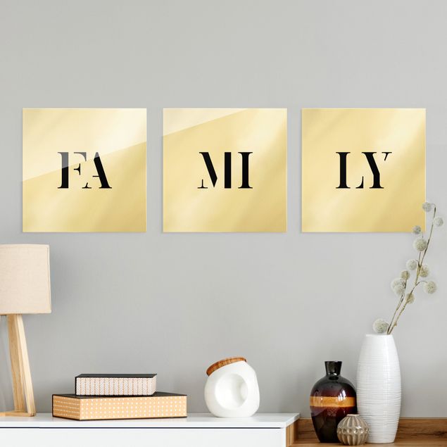 quadro família Letters FAMILY Black Set I