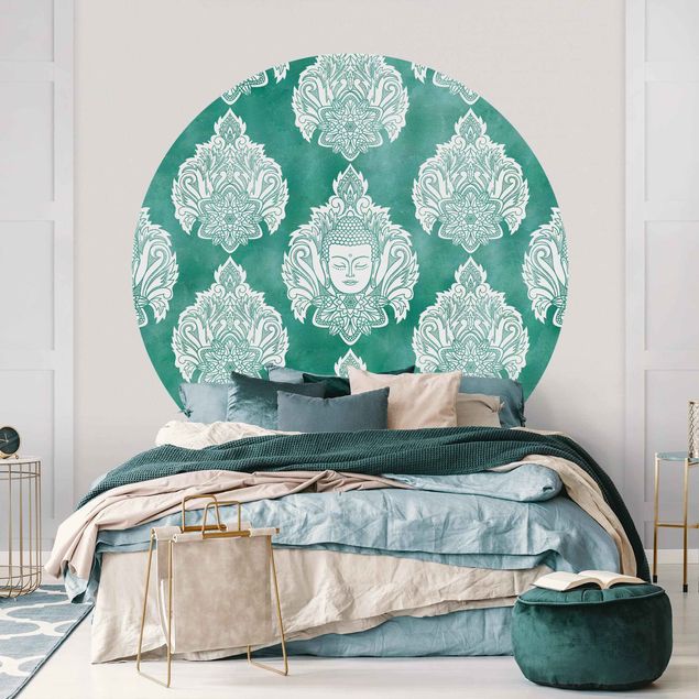 decoraçao cozinha Buddha And Lotus Emerald Pattern