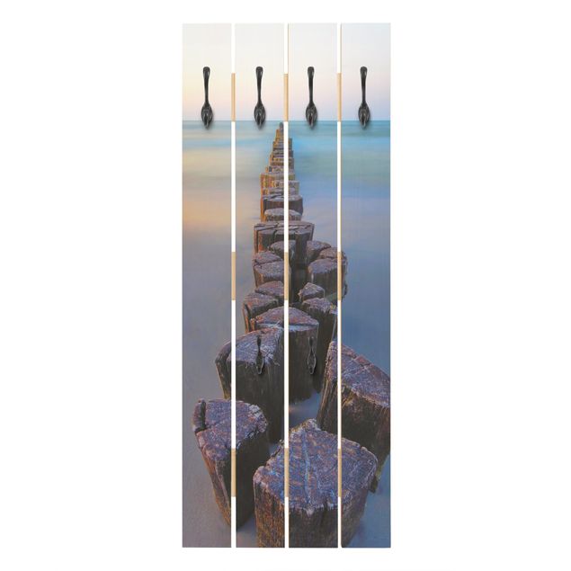 Cabide de parede Groynes At Sunset At The Ocean