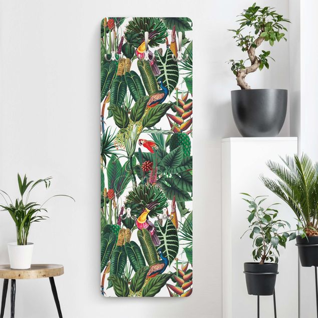Cabides de parede flores Colourful Tropical Rainforest Pattern