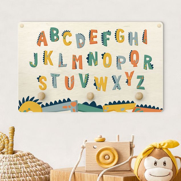 decoração para quartos infantis Colourful Dino Alphabet