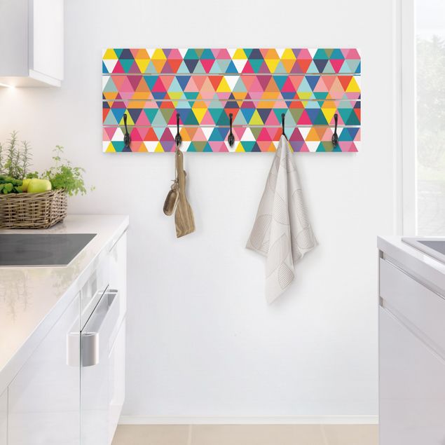 Cabides de parede padrões Colourful Triangle Pattern