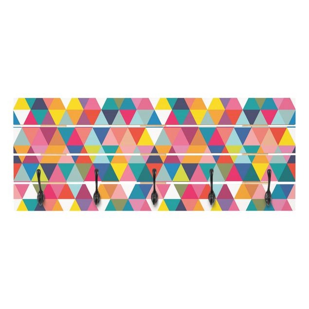 Cabides de parede multicolorido Colourful Triangle Pattern