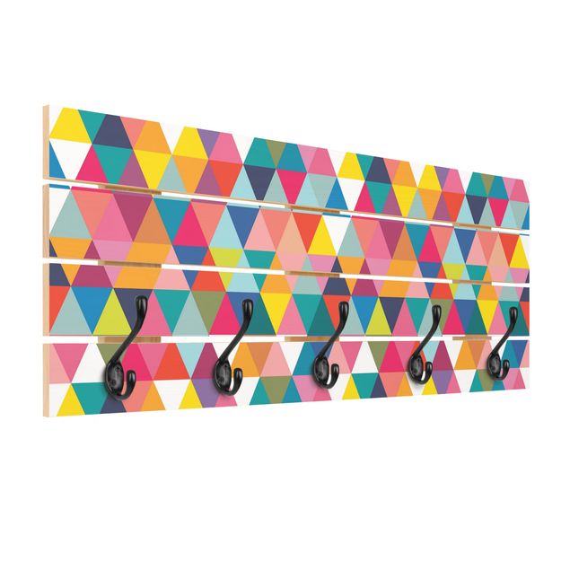 cabideiro de parede Colourful Triangle Pattern