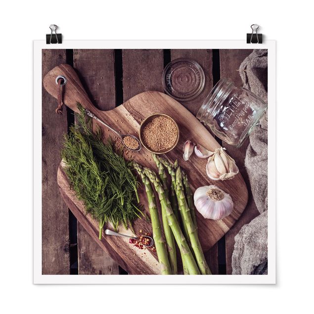 Posters abstratos Asparagus Rustic