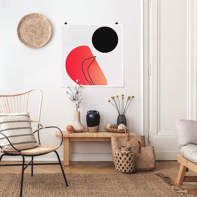 Posters quadros famosos Abstract Shapes - Black Sun