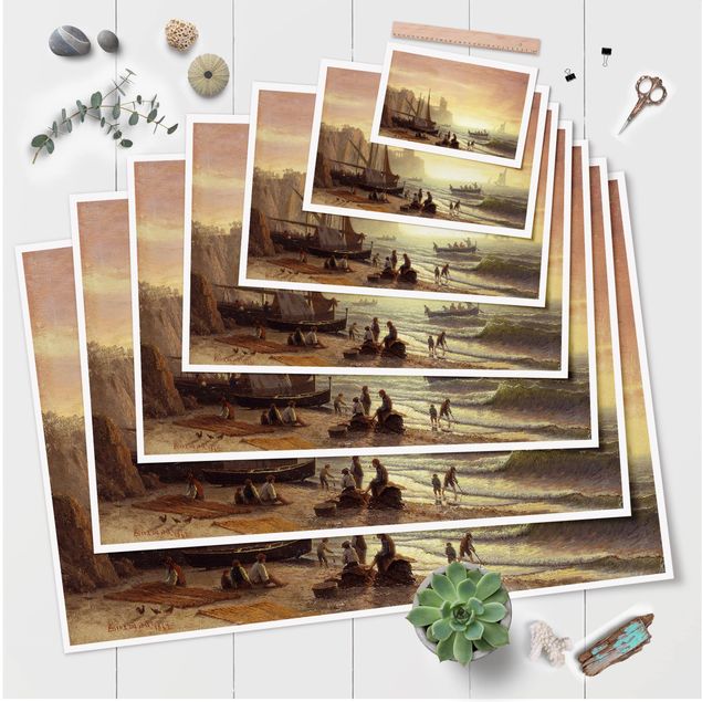 Posters quadros famosos Albert Bierstadt - The Fishing Fleet