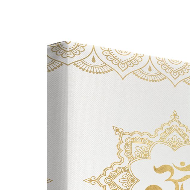 Telas decorativas Hamsa Hand Lotus OM Illustration Set Gold