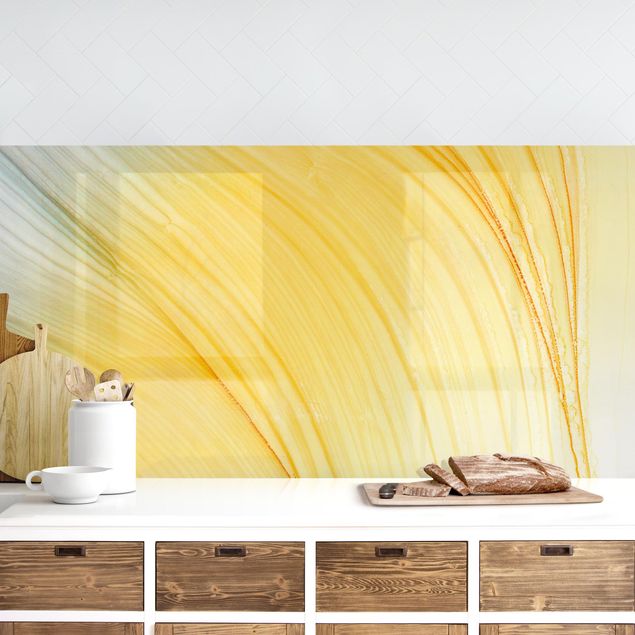 decoraçao para parede de cozinha Mottled Colours In Honey Yellow