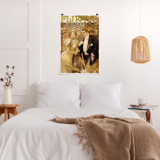 decoraçao para parede de cozinha Alfons Mucha - Advertising Poster For Flirt Biscuits