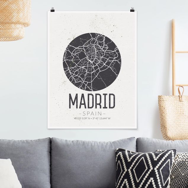 decoraçoes cozinha Madrid City Map - Retro