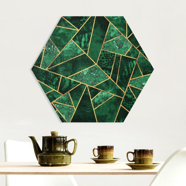 decoraçoes cozinha Dark Emerald With Gold
