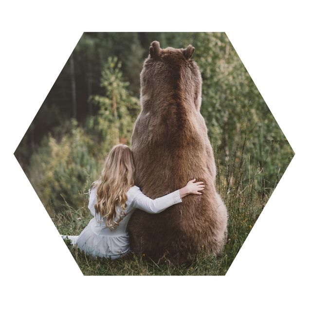 quadro animal Girl With Brown Bear