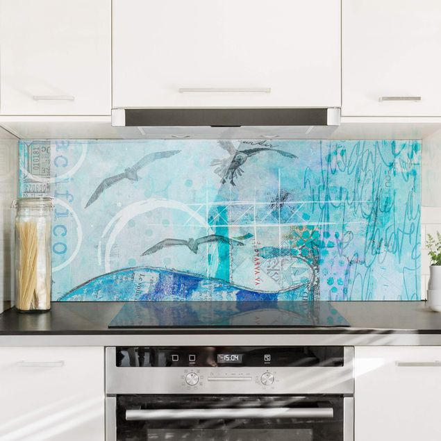 decoraçoes cozinha Colorful Collage - Blue Fish