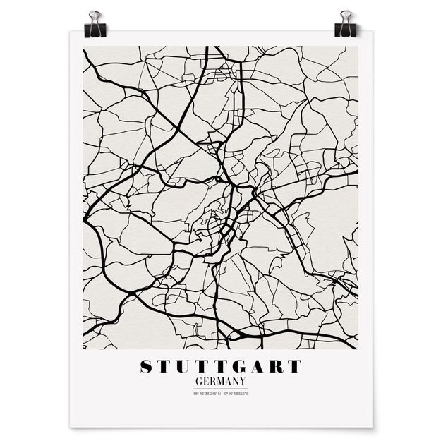 Posters frases Stuttgart City Map - Classic