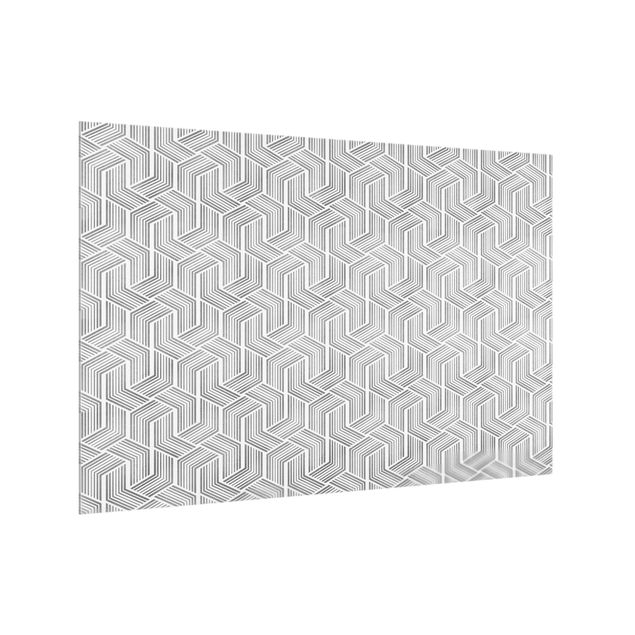 painéis antisalpicos 3D Pattern With Stripes In Silver
