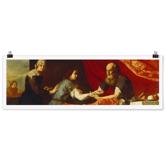 Posters quadros famosos Jusepe De Ribera - Isaac Blessing Jacob