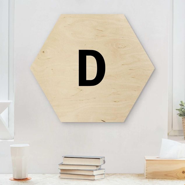 Quadros em madeira frases Letter White D