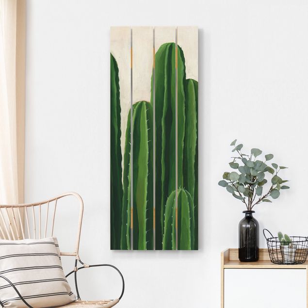Quadros em madeira flores Favorite Plants - Cactus