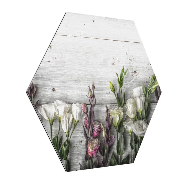 Quadros modernos Tulip Rose Shabby Wood Look