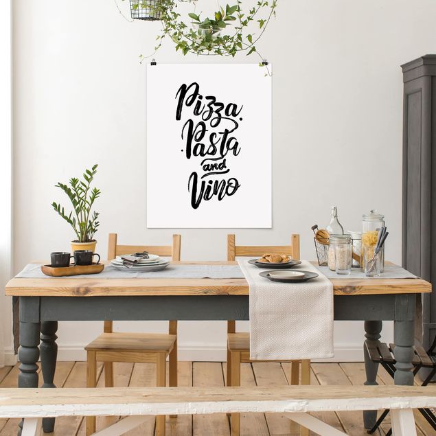 Posters frases Pizza Pasta And Vino