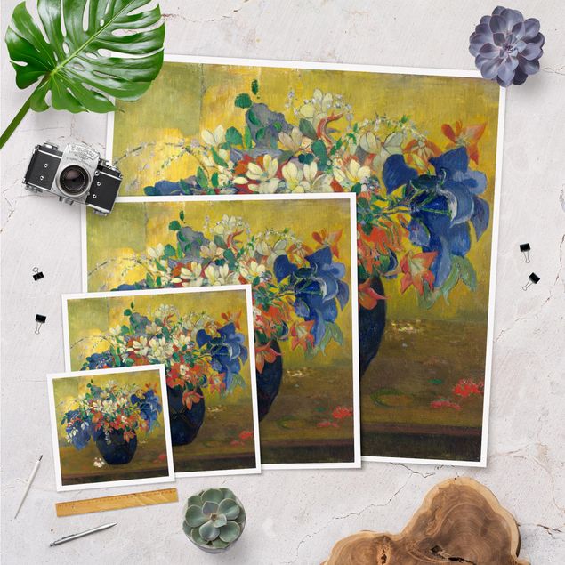 Quadros multicoloridos Paul Gauguin - Flowers in a Vase