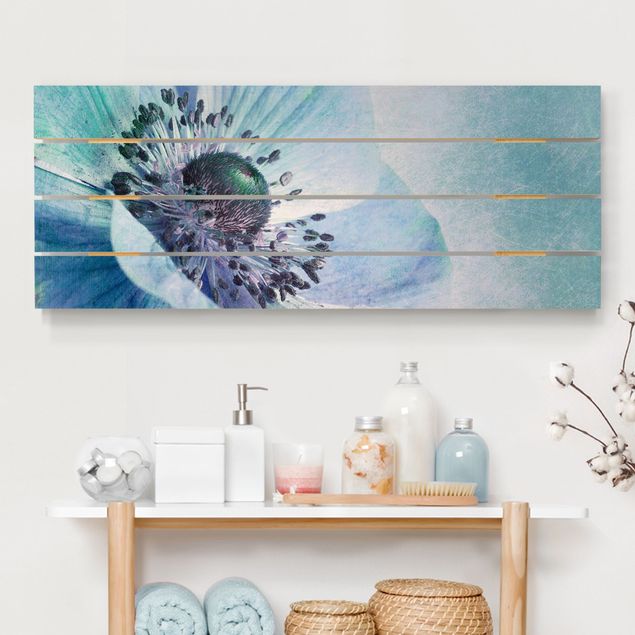 decoraçao para parede de cozinha Flower In Turquoise
