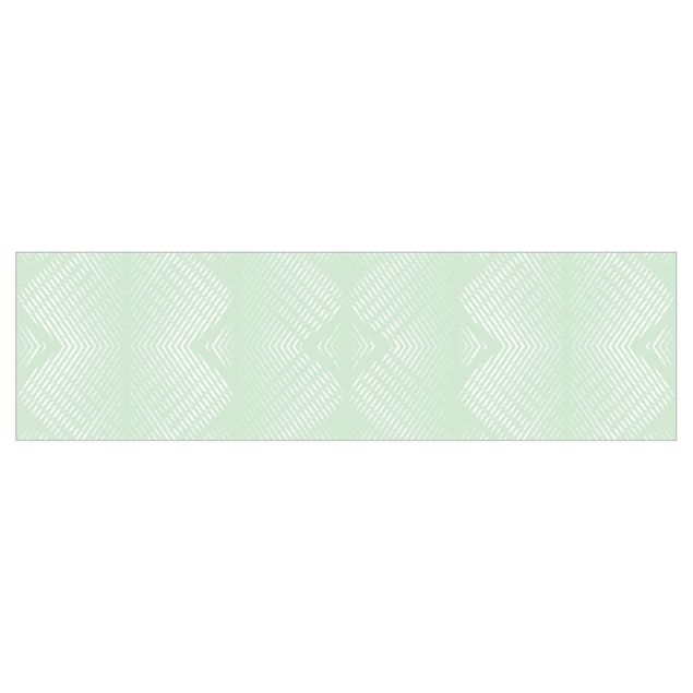 Backsplash de cozinha Rhombic Pattern With Stripes In Mint Colour