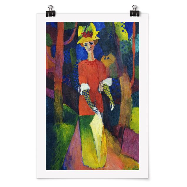 Posters quadros famosos August Macke - Woman in Park