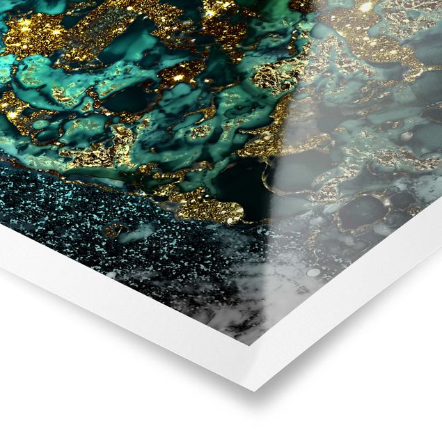Posters abstratos Golden Sea Islands Abstract