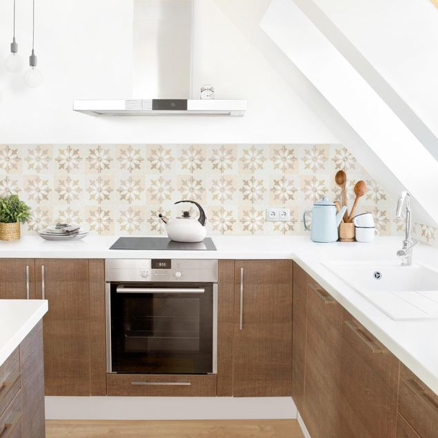 Backsplash de cozinha imitação azulejos Geometrical Tiles - Matera