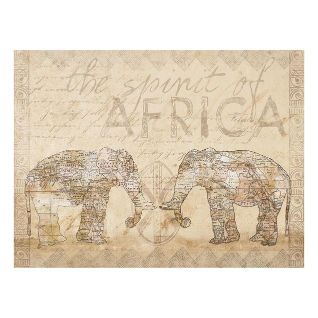 Quadros elefantes Vintage Collage - Spirit Of Africa