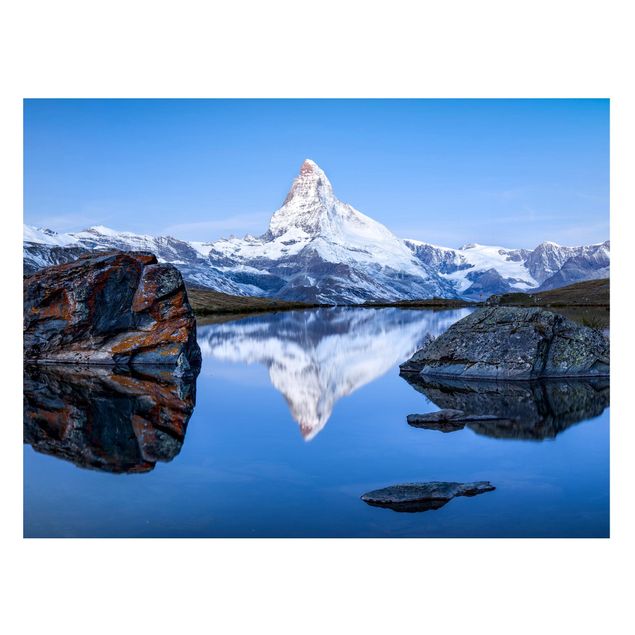 Quadros Suíça Stellisee Lake In Front Of The Matterhorn