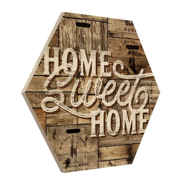 quadro de madeira para parede Home sweet Home Wooden Panel