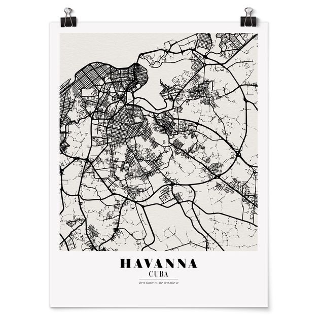 Posters frases Havana City Map - Classic