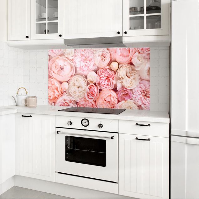Painel anti-salpicos de cozinha flores Roses Rose Coral Shabby