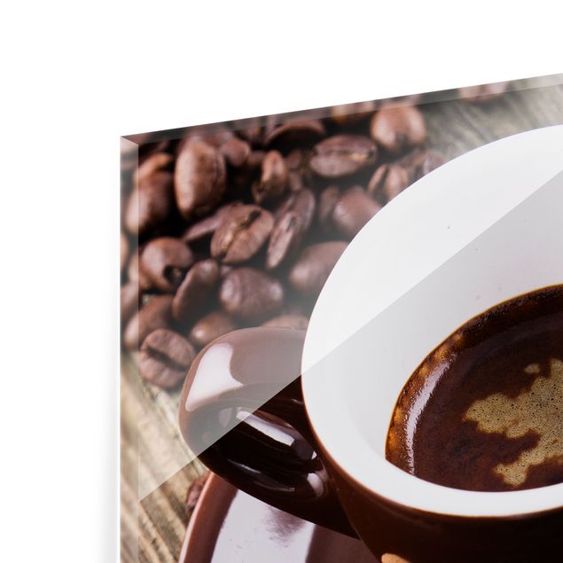 Painel anti-salpicos de cozinha Coffee Mugs With Coffee Beans