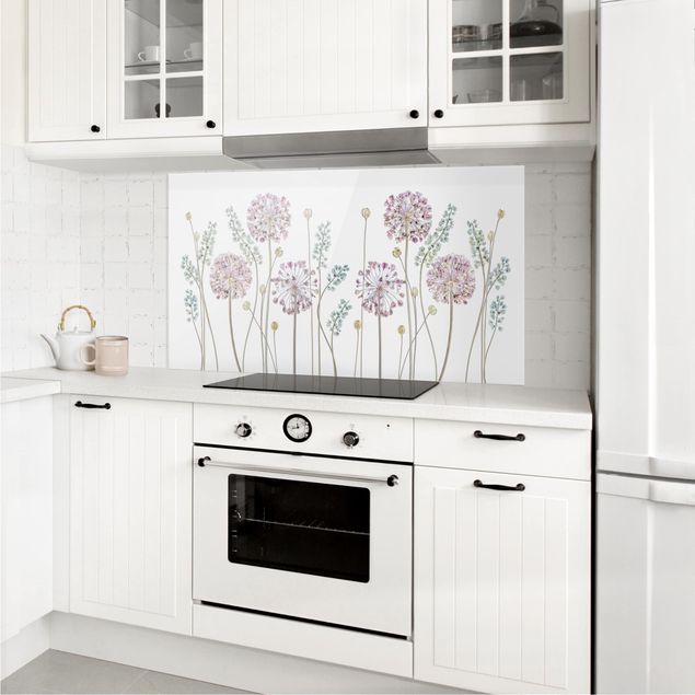 Painel anti-salpicos de cozinha flores Allium Illustration