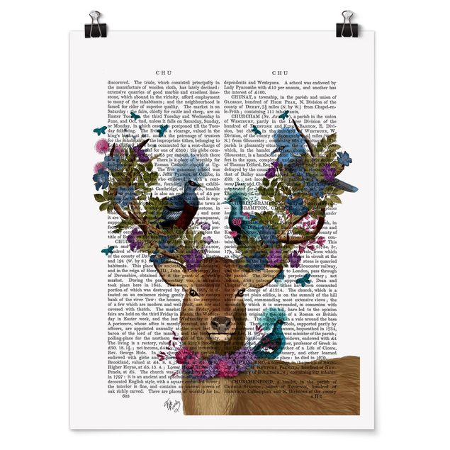 Posters frases Fowler - Deer With Pigeons
