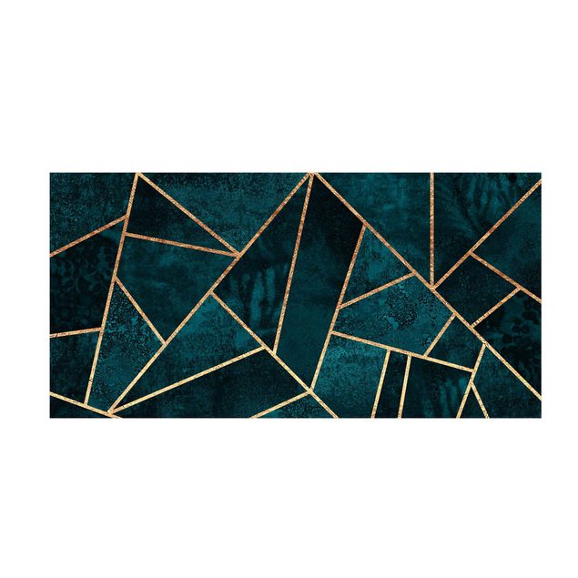 Tapetes abstratos Dark Turquoise With Gold